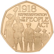 2018 Gold Proof Fifty Pence Representation of the People Act