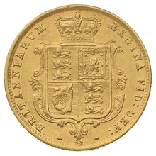 1876 Half Sovereign Victoria Young Head Shield Back - London