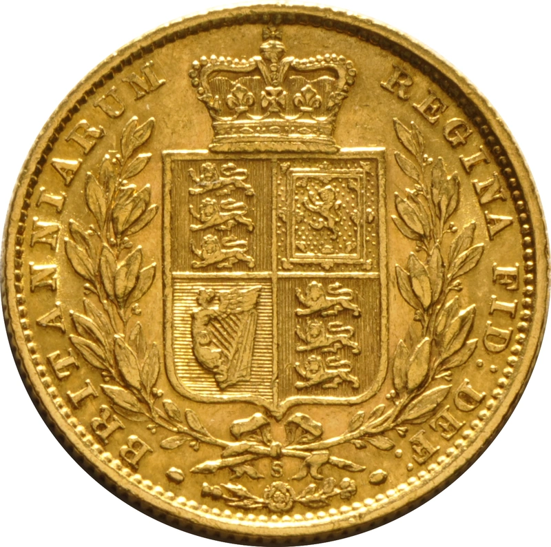 1881 Gold Sovereign Coin Queen Victoria Young Head Shield Back Sydney