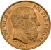 1870-1882 Belgian 20 Francs Gold Coin Leopold II Type 2