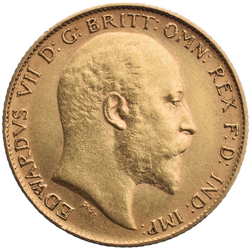 1909 Gold Half Sovereign - King Edward VII - P