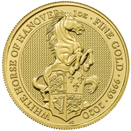 2020 1oz White Horse of Hanover Gold Coin Queen's Beasts PCGS MS69