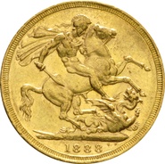 1888 Gold Sovereign - Victoria Jubilee Head - M