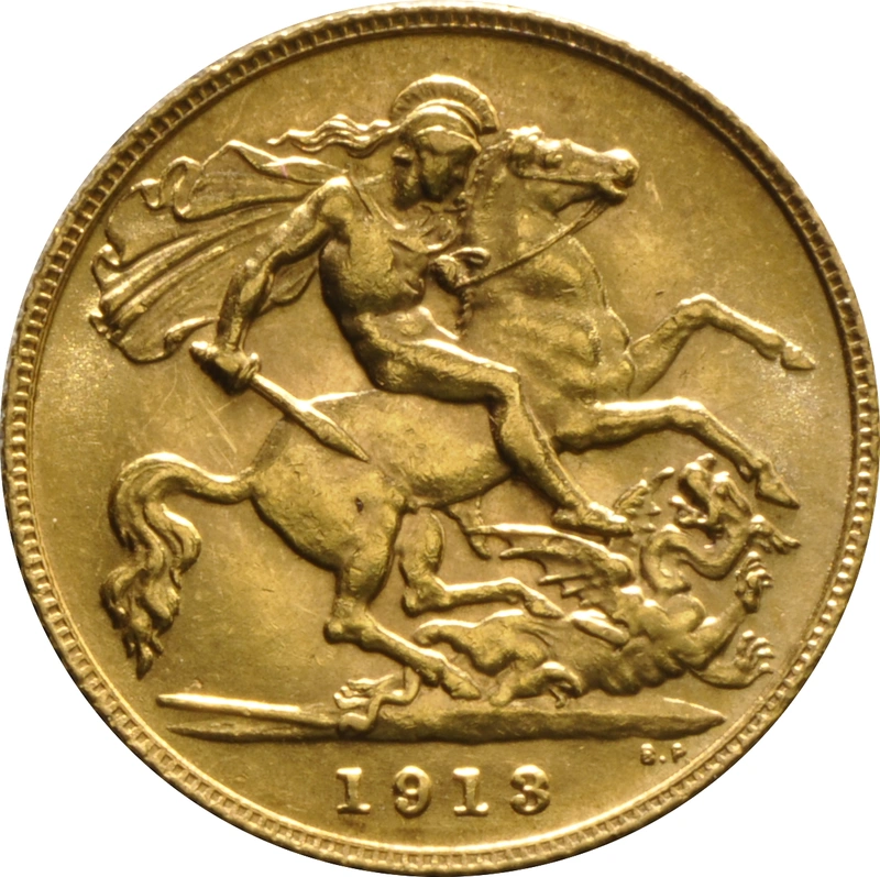 1913 Gold Half Sovereign - King George V - London
