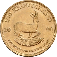 2000 1/10oz Krugerrand Gold Coin