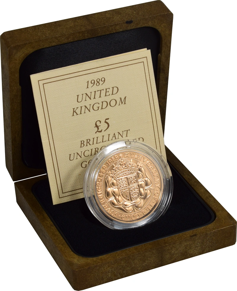 1989 Five Pound Brilliant Uncirculated Gold Coin: 500th Anniversary
