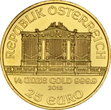 2018 Quarter Ounce Austrian Gold Philharmonic Coin