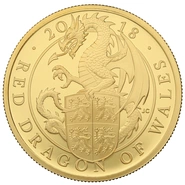 2018 1oz Gold Proof Red Dragon - Queen's Beast