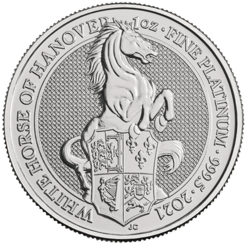 2021 1oz White Horse of Hanover Platinum Coin Queen's Beasts