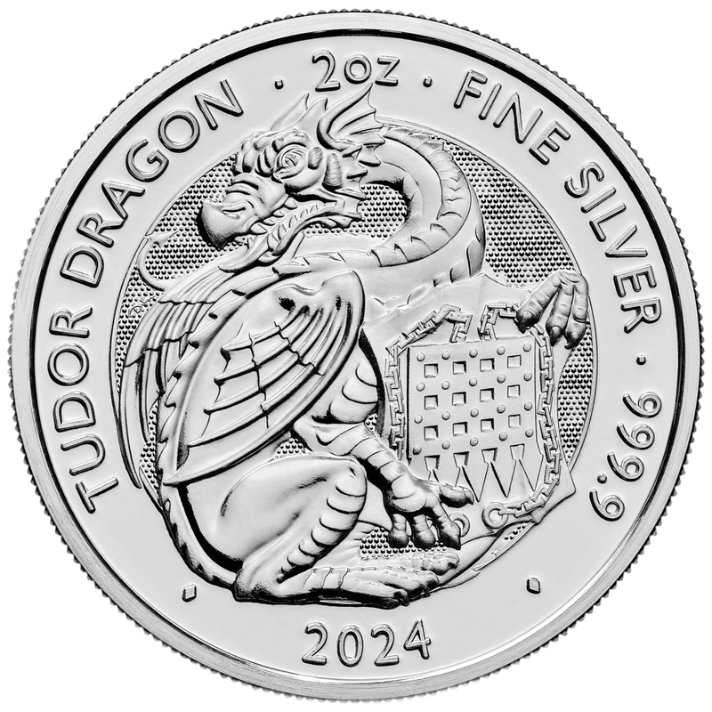 リ*ゴ様 ダブルドラゴン　ハイレリーフプルーフ2oz銀貨 2024 Tudor Dragon 2oz Silver Coin - From $210.90
