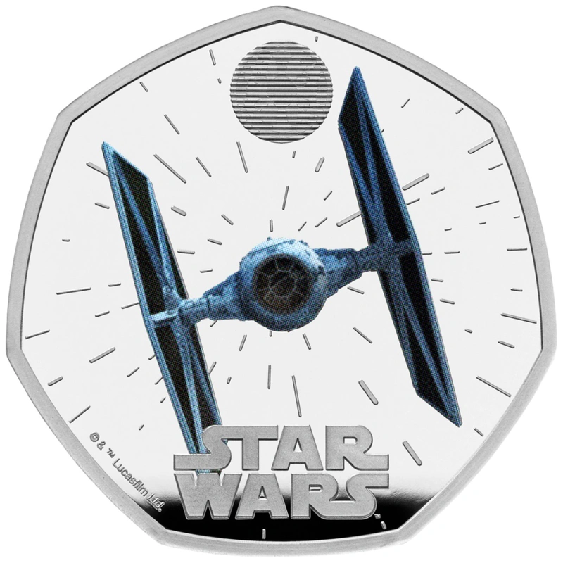 2024 Proof 50p Star Wars Silver Coin TIE Fighter Boxed