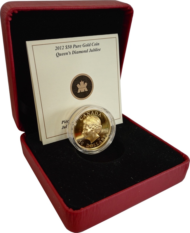 High Relief 2012 $50 Pure Gold Proof Coin Queen's Diamond Jubilee Boxed