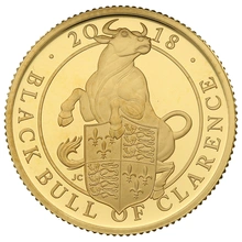 2018 1/4oz Quarter Ounce Proof Black Bull of Clarence Gold Coin Queen's Beasts Boxed