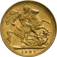 1897 Gold Sovereign - Victoria Old Head - M