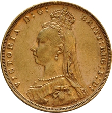 1888 Gold Sovereign Coin Queen Victoria Jubilee Head