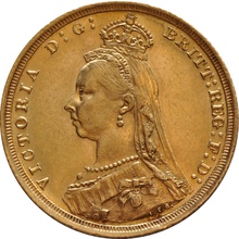 1887 Gold Sovereign - Victoria Jubilee Head - London - $702.50