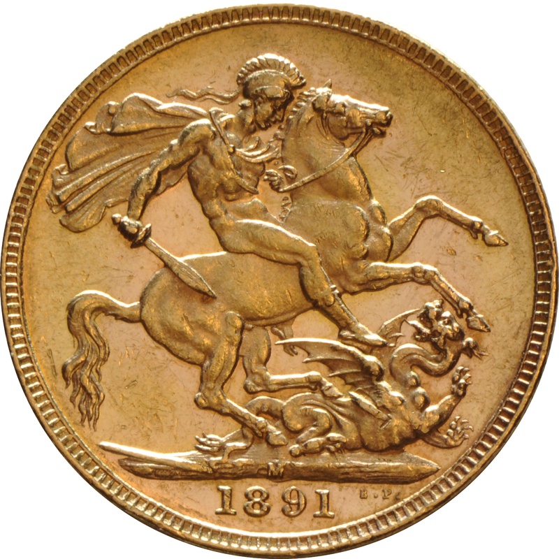 1891 Gold Sovereign - Victoria Jubilee Head - M