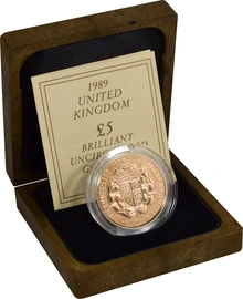 1989 Five Pound Brilliant Uncirculated Gold Coin: 500th Anniversary