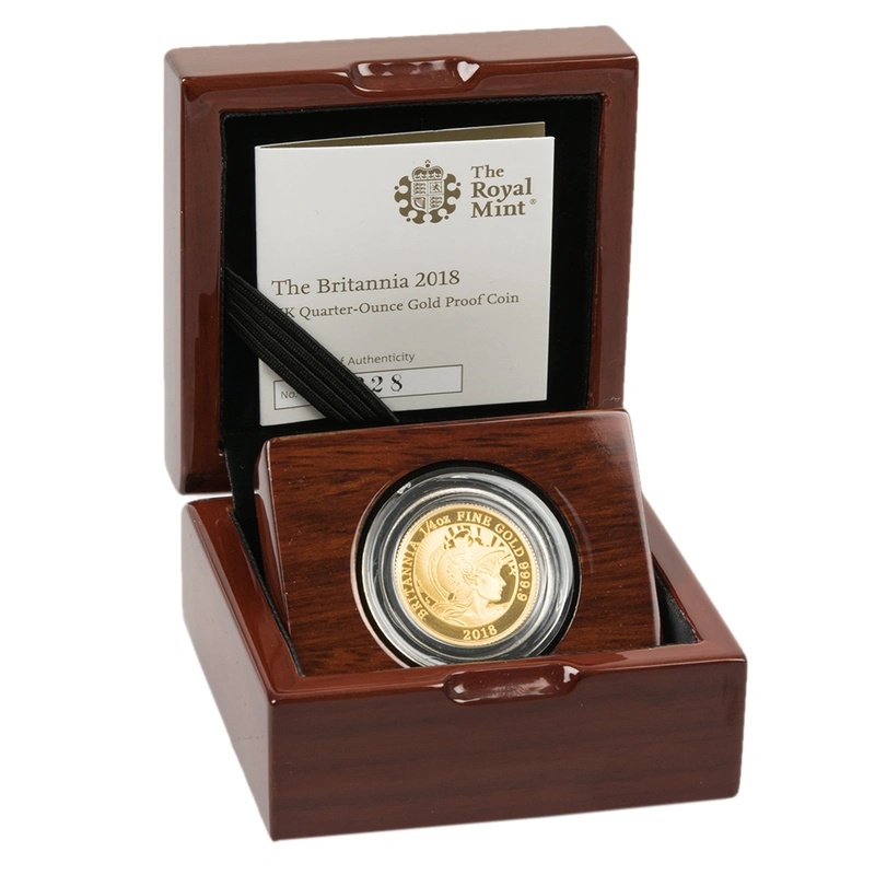 2018 Proof Quarter Britannia Gold Coin Boxed