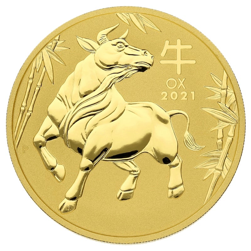 2021 2oz Perth Mint Year of the Ox Gold Coin