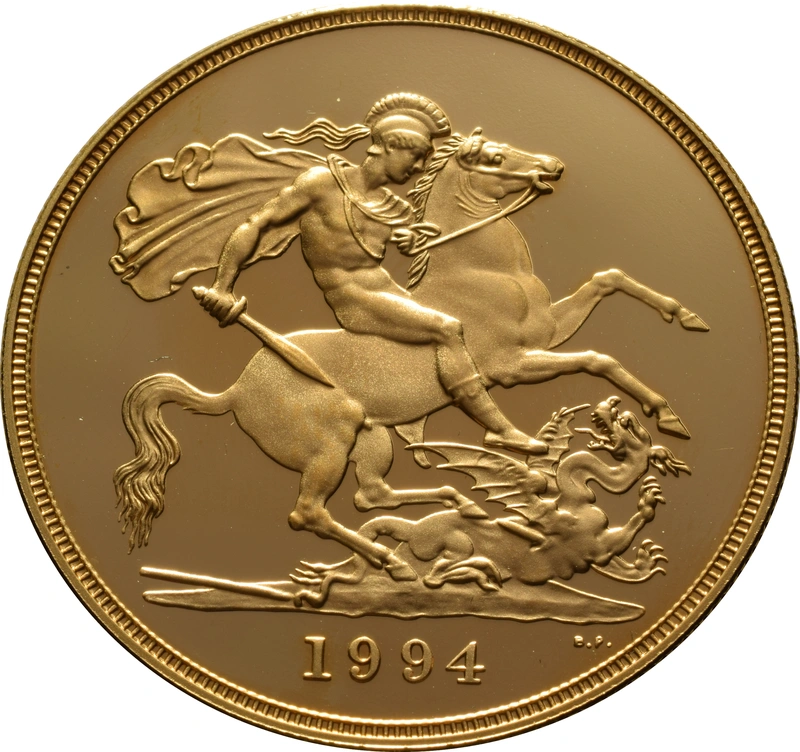 1994 Proof £5 Gold Coin (Quintuple Sovereign) - no Box or cert