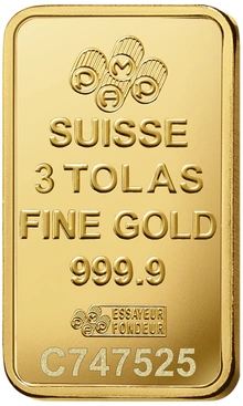 PAMP Lady Fortuna 3 Tola Gold Bar