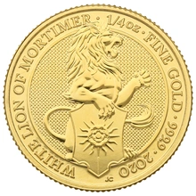 2020 1/4oz White Lion of Mortimer Gold Coin Queen's Beasts