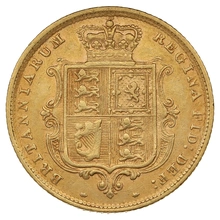 1884 Half Sovereign Victoria Young Head Shield Back - London