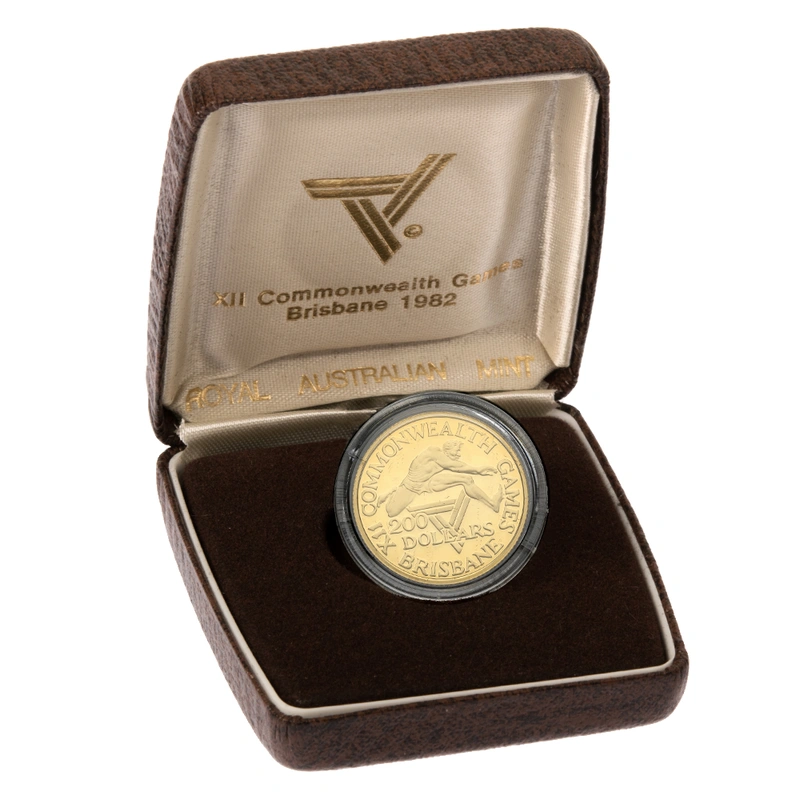 1982 $200 Australian Gold Proof Coin Commonwealth Games Brisbane Boxed