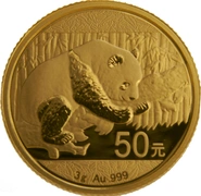 2016 3 gram Gold Chinese Panda Coin