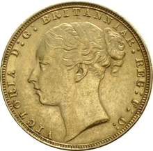 1884 Gold Sovereign - Victoria Young Head - London