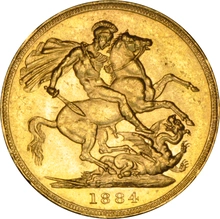 1884 Gold Sovereign - Victoria Young Head M NGC MS61+