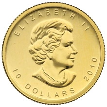 2010 Quarter Ounce Gold Canadian Maple