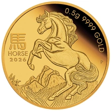 2026 0.5g Perth Mint Year of the Horse Proof Gold Coin