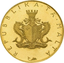 1975 Maltese Stone Balcony £50 Gold Proof Coin