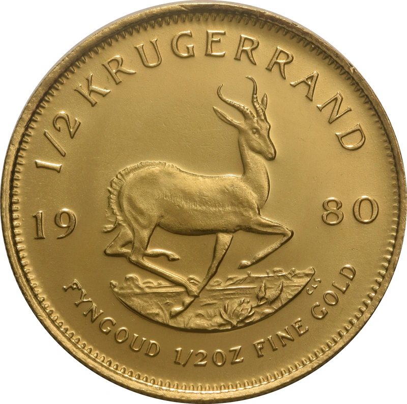 1980 Half Ounce Krugerrand Gold Coin