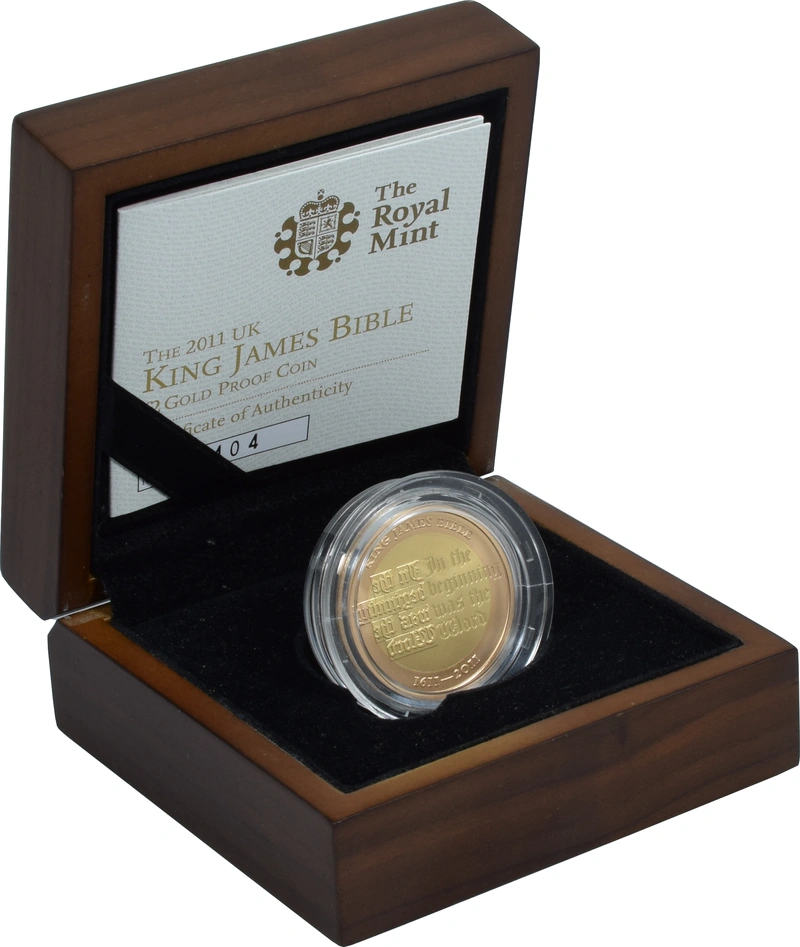 2011 Two Pound Proof Gold Coin: King James Bible