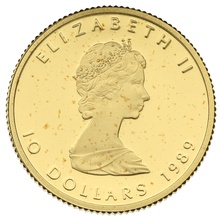 1989 Proof Quarter Ounce Gold Canadian Maple