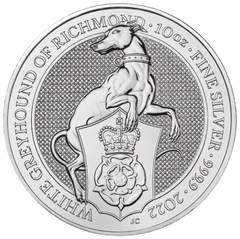 2022 10oz White Greyhound of Richmond Silver Coin Queen's Beasts