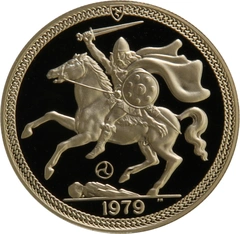 1979 Gold £5 Proof Coin Quintuple Sovereign Isle Of Man
