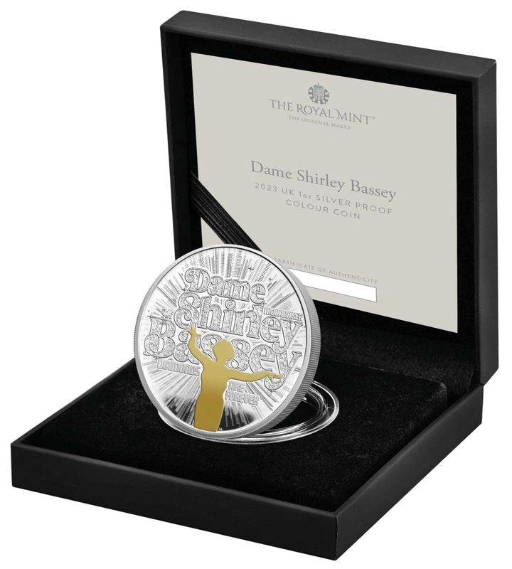 2023 1oz Music Legends - Shirley Bassey Proof Silver Coin Boxed
