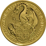 2017 1oz Dragon of Wales Gold Coin Queen's Beasts PCGS MS69