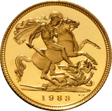 1983 Gold Half Sovereign Elizabeth II Decimal Head - Proof no box