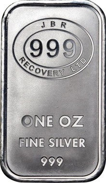 JBR Recovery 1oz Silver Bar | BullionByPost - From $115.40