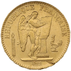 1887 20 French Francs Gold Coin Guardian Angel Genius A
