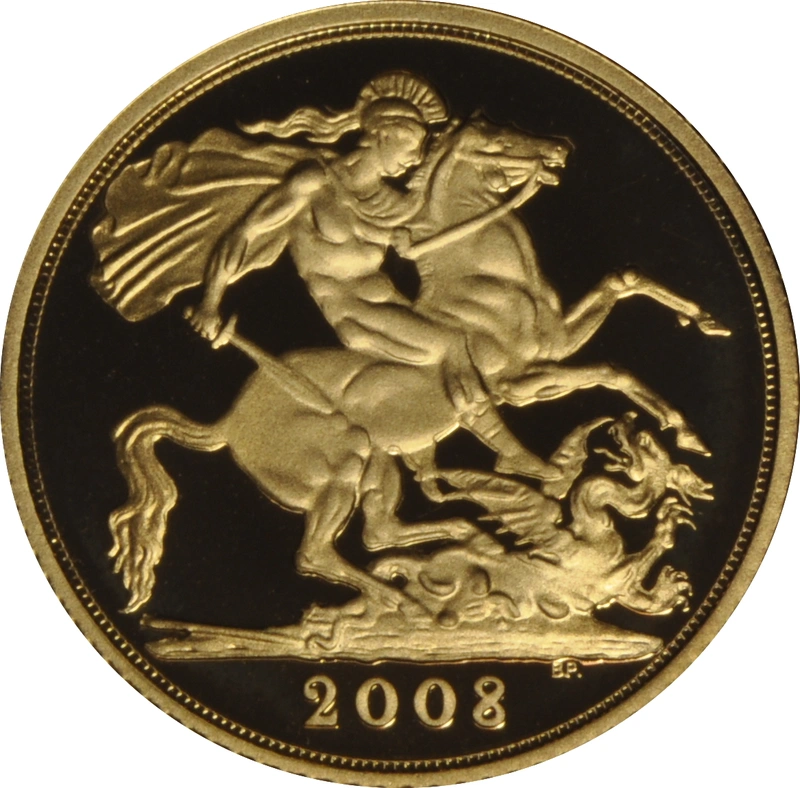 2008 Gold Half Sovereign Elizabeth II Fourth Head - Proof no box