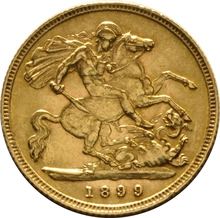 1899 Gold Half Sovereign Queen Victoria Old Head