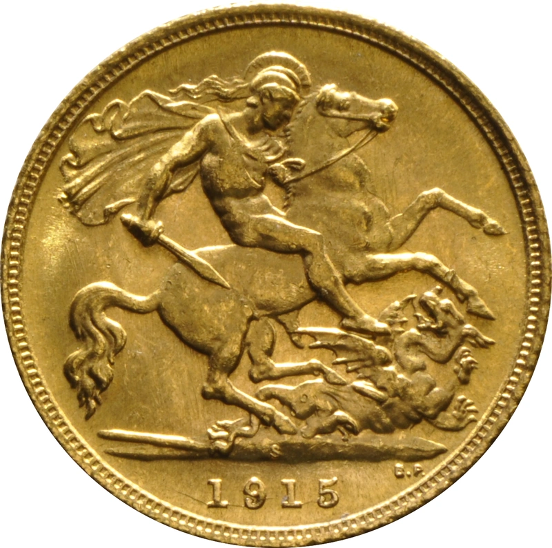 1915 Gold Half Sovereign George V Sydney