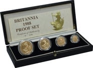 1988 Proof Britannia Gold 4-Coin Boxed Set