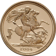 2004 Proof Gold Half Sovereign Elizabeth II Fourth Head